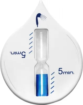 Produktbild von Sanduhr - Badezimmer/Dusch Timer - 5 Minuten - Weiß/Blau - 9 x 12 cm - Zähneputzen Kinder