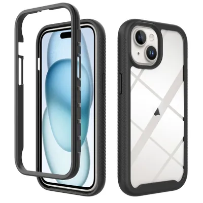 Obrázek produktu pro Pouzdro pro iPhone 15, Hybrid Průhledné Zadní Kryt, Robustní TPU Nárazník, Nárazuvzdorné Pouzdro černé