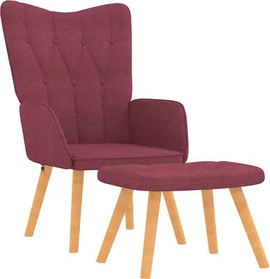 Immagine prodotto di vidaXL Poltrona relax con sgabello in tessuto rosso vino