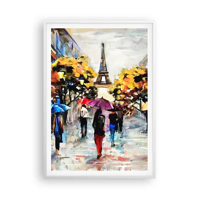 Produktbild von Gerahmtes Poster - Weißer Rahmen - Paris Stadt Zuhause - 70x100 cm - Wand Bild - Wanddeko - Wandbilder - Kunstposter - Wandposter - Bilderrahmen - Bilder - Kunstdruck - Wandbild - P2WPA70x100-3941