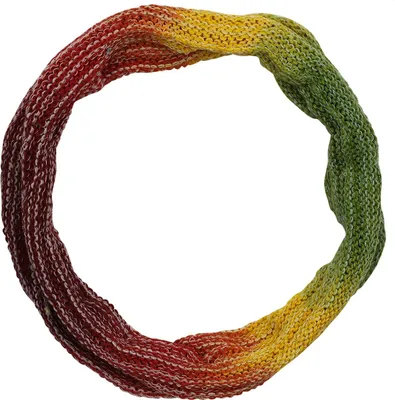 Produktbild von Stirnband - Haarband - Mini Loopschal - 8 cm rot-grün-gelb