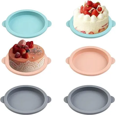 Image de Lot de moules à pâtisserie en silicone résistants à la chaleur, 10 cm de diamètre