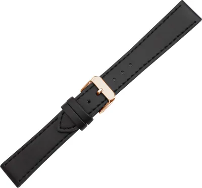 Produktbild von Herzog Vegan Klassik Uhrenarmband schwarz Verlauf glatt Apfelfaser , Schließe:Roséfarben, Anstoß:20 mm
