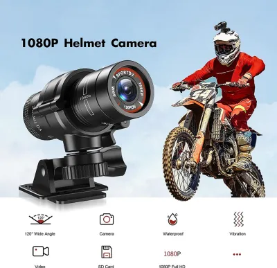 Obrázok produktu pre kamera na bicykel 1080P akčná prilba na bicykel 120° širokouhlý objektív IP66 vodotesný Zabudovaná nabíjateľná batéria s držiakom na 32 GB TF kartu Stojan na outdoorové športy
