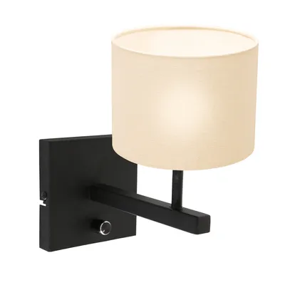 Zdjęcie produktu dla Steinhauer - kinkiet - Stang - czarny - len metal - lampka łóżkowa - E27 - 8173ZW