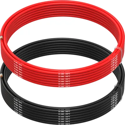 Produktbild von 16 AWG Silikon Elektronik Kabel - 16 Gauge (1,31mm²) - 2 Kabel Jede 5m / 16.4ft