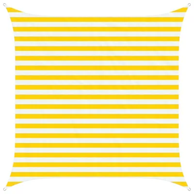 Image de vidaXL Tente d'ombrage jaune et blanche 2,5 x 2,5 m 100 % polyester Oxford