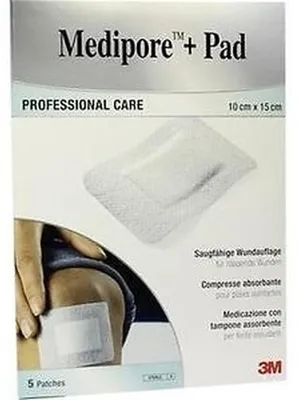 Imagen del producto de Medipore + Almohadilla, 10,0 cm x 15,0 cm, 5 unidades