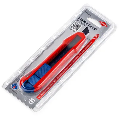 Produktbild von Knipex Universalmesser, CutiX, 165mm, 18mm-Klinge, Stabilisierungsschiene, 1 Stk.