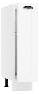 Produktbild von Küchenunterschrank Weiß - 20 cm - mit Schublade und Korb mit 2 Einlegeböden - ohne Arbeitsplatte - Modulküche