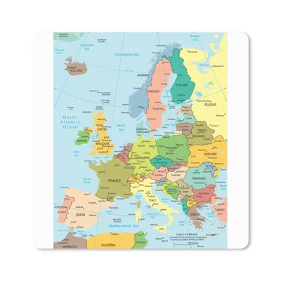 Produktbild von MuchoWow® Mauspad Mousepad Karte - Europa - Politik 20x20 cm - Mousepads - Maus Mat - Pad - Mausunterlage - Desk Mat - Bureauartikeln