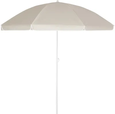 Produktbild von Kingsleeve® Sonnenschirm UV 50+ Tragetasche groß Strandschirm wasserabweisend neigbar höhenverstellbar Erdspieß Balkon Strand Rund Gartenschirm Beige