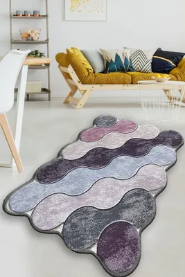 Produktbild von Mijolnir, Circle - Purple, Badematten, Lila, Polyester, 70 x 120 cm