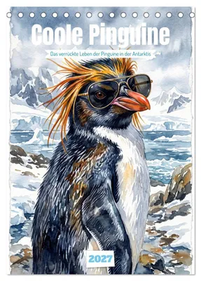 Produktbild von Coole Pinguine (Tischkalender 2027 DIN A5 hoch), CALVENDO Monatskalender