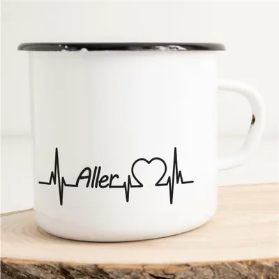 Produktbild von Huuraa Emaille Tasse Aller Geschenk Kaffeebecher Vintage 300ml Aller Präsent