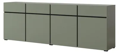 Productafbeelding van Buffet XL kleur saliegroen 225cm collectie HAVANA. Design dressoir met 4 deuren en 4 laden.