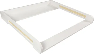 Produktbild von Puckdaddy Wickelaufsatz Arne 80x11x80 cm aus MDF/Rattan in Weiß