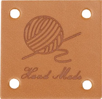 Produktbild von Handgefertigter Lederaufnäher - 25x25 mm - Braun