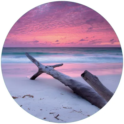 Produktbild von Wallario Premium Glasbild, freischwebende Optik, kräftige Farben, rund 50cm Durchmesser, Motiv Abendhimmel bei Sonnenuntergang