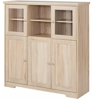 Produktbild von Highboard >Nantes< in Eiche Nachbildung natur - 118x125x39cm (BxHxT)