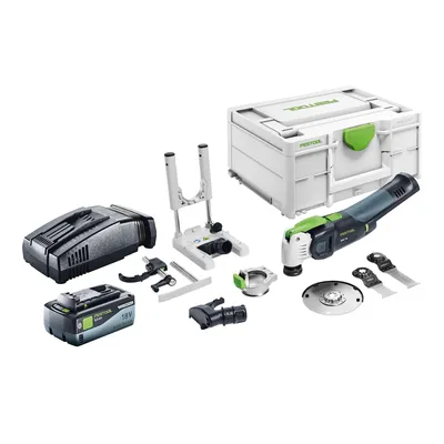 Produktbild von Festool VECTURO OSC 18 E-Basic Set Akku Oszillierer 18 V Starlock Max Brushless + 1x Akku 8,0 Ah + Schnellladegerät + Systainer