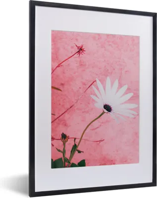 Produktbild von MuchoWow® Gerahmtes Poster Blumen - Rosa - Vintage 30x40 cm - Poster mit Schwarzem Bilderrahmen Wandposter Rahmen Foto Bilder - Wandposter Schlafzimmer