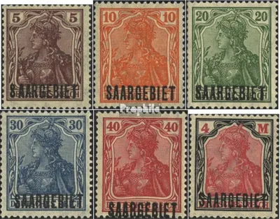 Produktbild von Briefmarken Saarland 1920 Mi 44-49 (kompl.Ausg.) postfrisch Germania