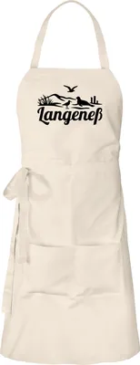 Produktbild von Huuraa Schürze Langeneß Strandmotiv Natur mit Taschen Baumwolle Kochschürze Geschenkidee