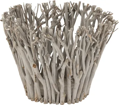 Image de J-Line Photophore Branches Avec Verre Bois Gris Large
