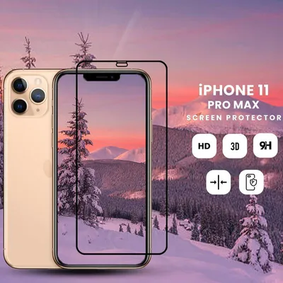 Obrázok produktu pre 1-balenie IPhone 11 Pro Max Ochranné sklo na displej - Tvrdené sklo 9H - Super kvalita 3D