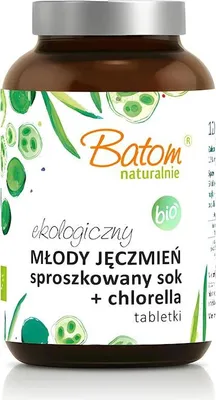 SOK Z MŁODEGO JĘCZMIENIA SPROSZKOWANY + CHLORELLA BIO 240 TABLETEK - BATOM