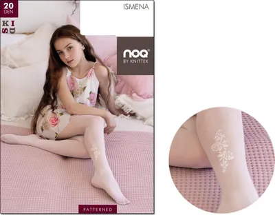 Produktbild von Weiße gemusterte Mädchenstrumpfhose Bianco 128-134