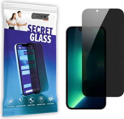 Zdjęcie produktu dla Privaatsusfiltriga kaitseklaas GRIZZ iPhone 13 Pro Max Privacy