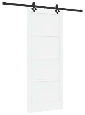 Produktbild von vidaXL Schiebetür Weiß und Schwarz 83 x 202 cm Massives Kiefernholz