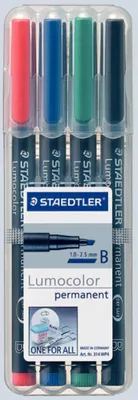 Obrázek produktu pro STAEDTLER 314 WP4 - Černá - Modrá - Zelená - Červená - Transparentní - Polypropylen (PP) - 2,5 mm - 1 ks
