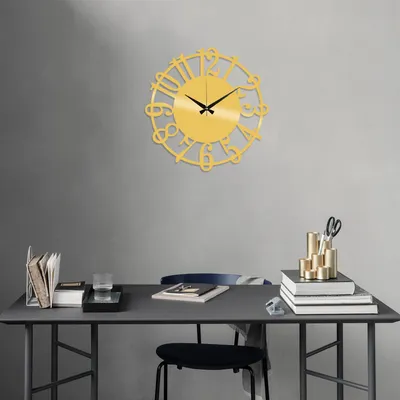 Immagine prodotto di Opviq, Metallo- TNL2179, Oro, Orologi da parete, 48 x 48 cm, 100% metallo (spessore: 1