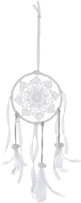 Obrázek produktu pro Nástěnný lapač snů FOLK, Ø 16,5 x 56 cm, bílý