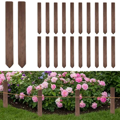 20 karbonisierte Holzgartenpfähle 30 cm – Bodenheringe