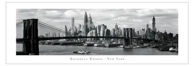 Productafbeelding van New York - Brooklynbrug - 53x158 cm - Poster