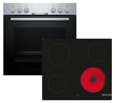 Produktbild von Bosch HND210CS63 (HEA510BS3+NKE611GA2E), Keramik, 4 Zone(n), Glaskeramik, Schwarz, Touchsteuerung, 59,2 cm