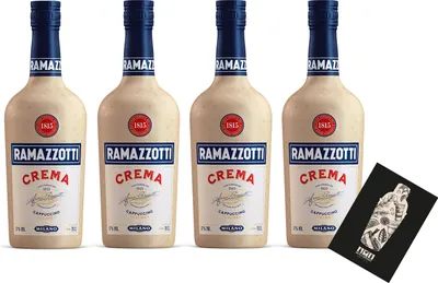 Produktbild von Ramazzotti 4er Set Crema 1815 Cappuccino Creme 0,7L (17% vol) Cappuccino Likör aus Italien Milano - [Enthält Sulfite]