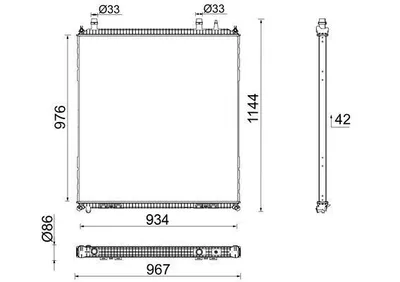 Produktbild von MAHLE CR 106 000P Kühler Wasserkühler Motorkühler für MAN TGX TGS II TGX II