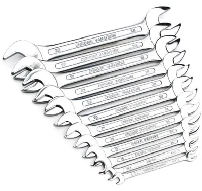 Produktbild von Maulschlüsselset Schlüsselsatz Ringschlüsselsatz - 12-teilig - 6 bis 32 mm - Chrom-Vanadium-Stahl - Für Werkstatt und Garage