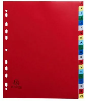 Image de Exacompta 20x Intercalaires imprimés PP 20 pos A4+ Assorties vives 90E