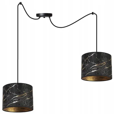 Produktbild von Spinnen Pendelleuchte mit goldenem Muster – Moderne Hängelampe mit Lampenschirm, Deckenlampe für Wohnzimmer und Esszimmer
