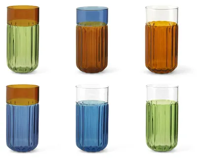 6er-Set Factory-Gläser, Borosilikatglas, 42 cl, bunt