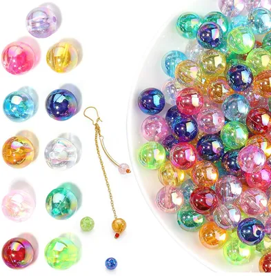 Produktbild von Acrylperlen bunt, rund, 10 mm, 400 Stück, für Schmuckherstellung