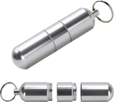 Tresor Schlüsselanhänger - Aluminium - wasserdicht - 3teilig - 100(80) x 20mm