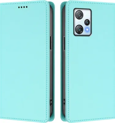 Produktbild von Handyhülle für Blackview A53, Kunstleder Klapphülle Stoßfeste Magnetische Hülle mit Ständer Türkis