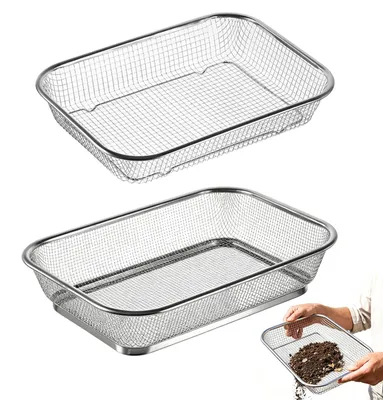 Immagine prodotto di Set di 2 setacci da giardino in acciaio inossidabile per compost e terreno